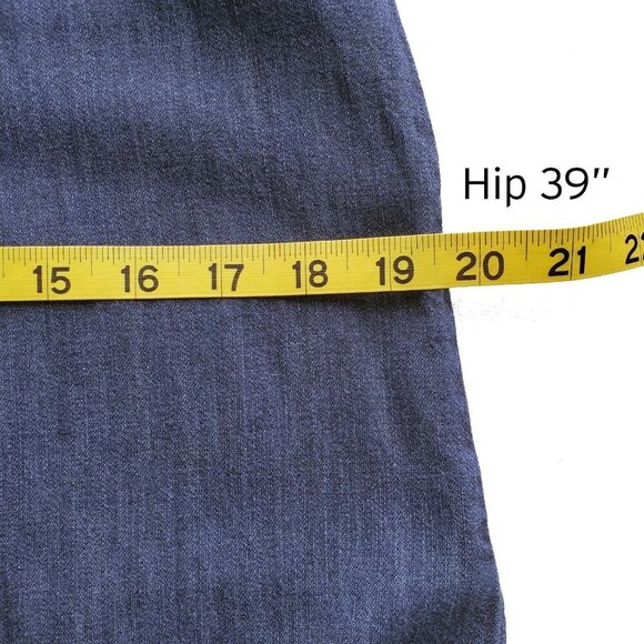 A New Day 100% Cotton Chambray Denim Shirtdress Deep Blue Cowgirl Tie Belt S - Picture 15 of 16